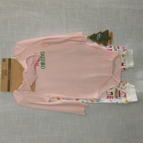 My First Christmas Baby Girl Matching Set Size 0-3 months - Picture 1 of 15